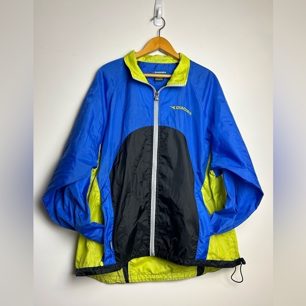 VTG Y2K Diadora Men Xl Windbreaker Block Packable Outdoor‎ camping hiking Jacket